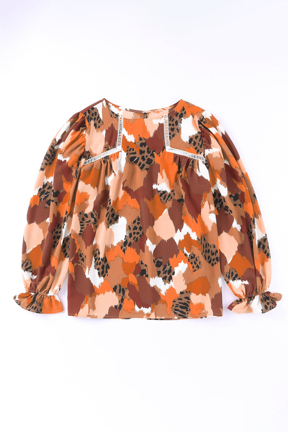 Abstract Printed Long Sleeve Blouse