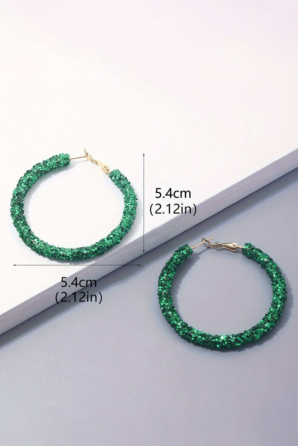 Dark Green St. Patricks Daring Sequin Loop Earrings