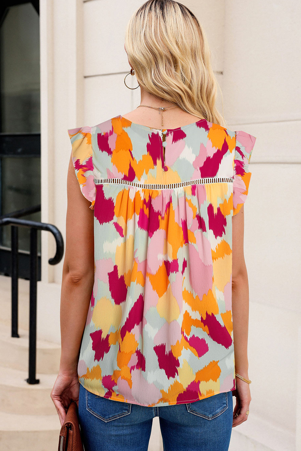 Multicolor Abstract Printed Flutter Tank