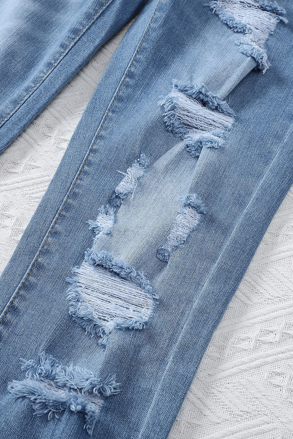 Light Blue Distressed Boyfriend Denim Pants