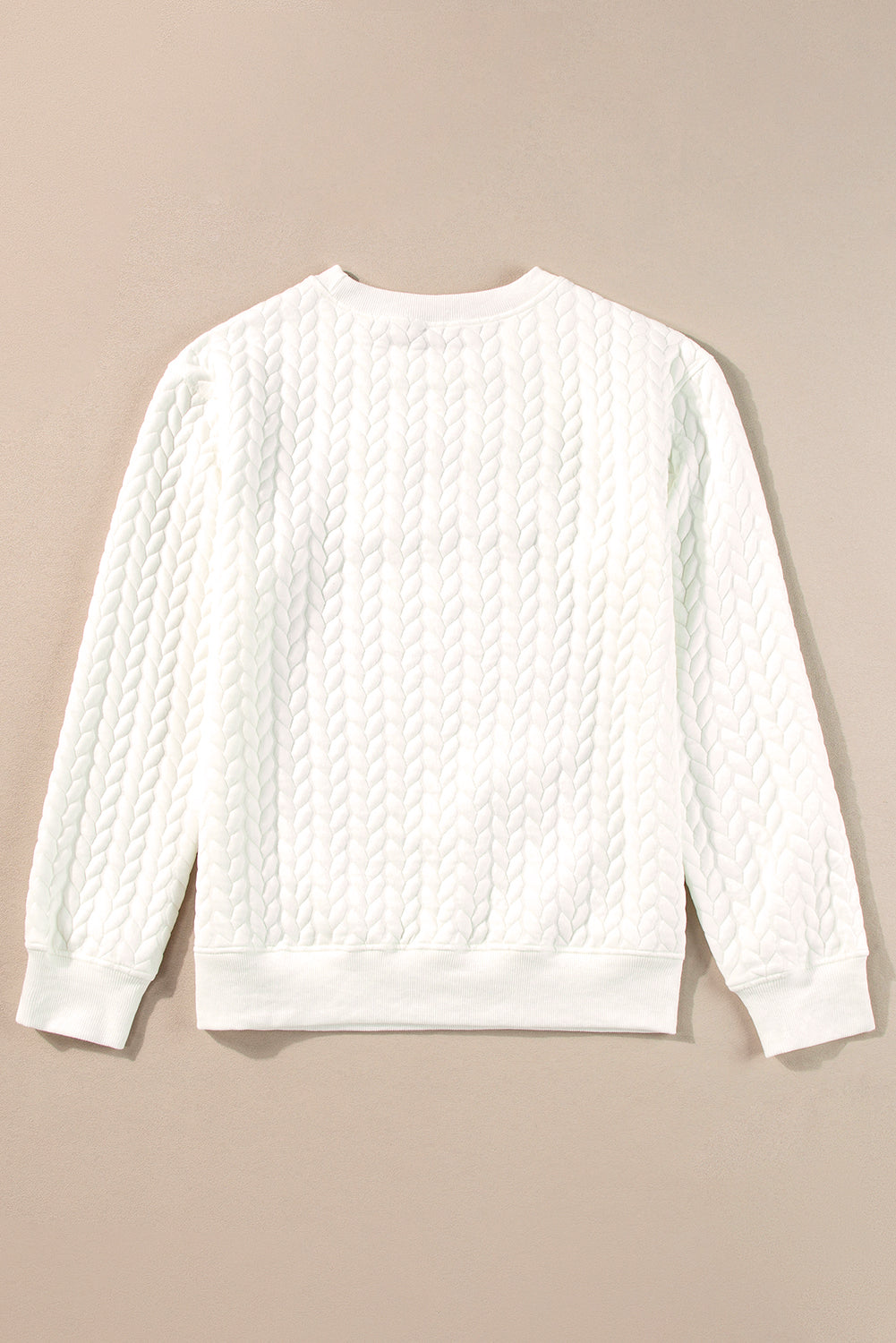 White Lucky Letter Patched Quilted Sweatshirt