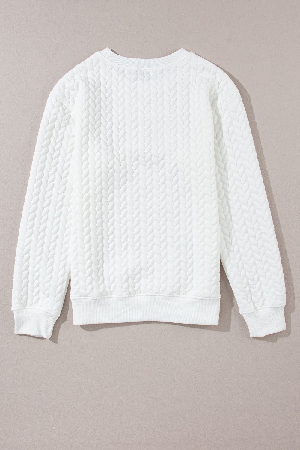 White Lucky Letter Patched Quilted Sweatshirt